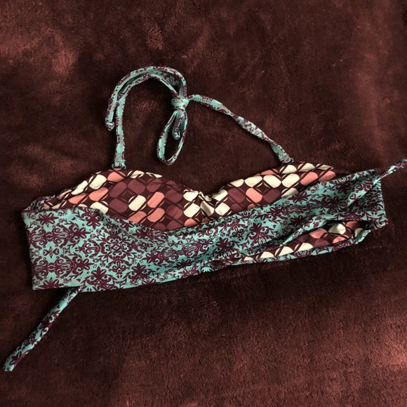 Maaji blue turquoise bandeau swimsuit top NWOT - Picture 2 of 3